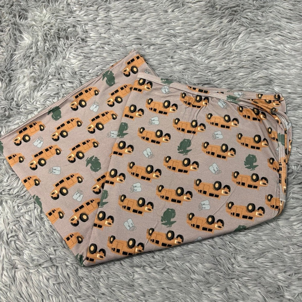 Miller & Co Bamboo Swaddle Blanket Military Print Light Brown Soft NEW